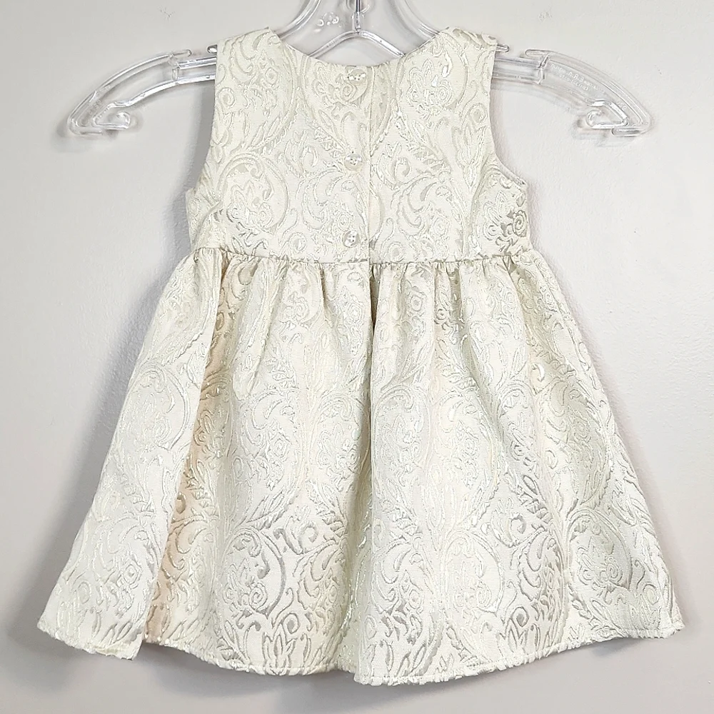 Blueberi Boulevard Brocade Cream & Gold Girls Dress, Size 2T ~ NWT - Picture 2 of 8